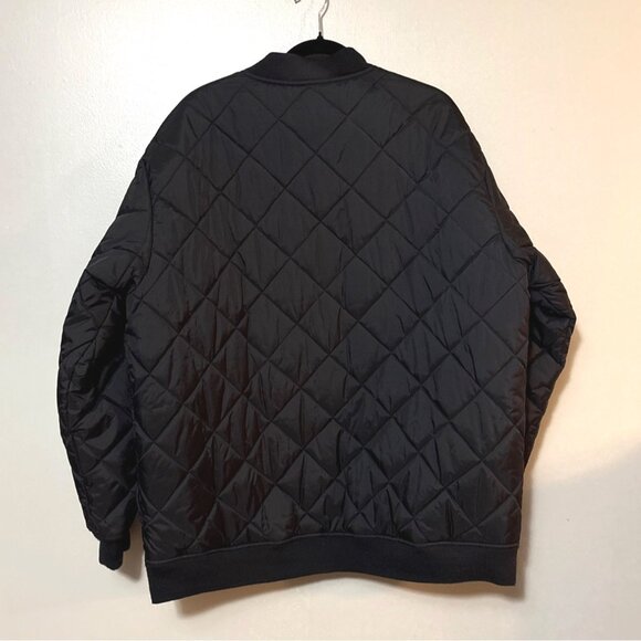 Mens Black Quilted Jacket By PHYS.SCI Large Nylon & Polyester Lightweight Design - Picture 5 of 7